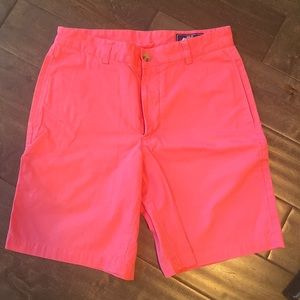 Mens salmon colored flat front Club Shorts - Size 30